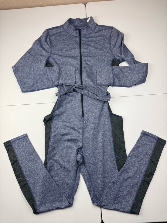aerie Pants - Offline aerie Women's Heather Navy Jumpsuit with Front Zip